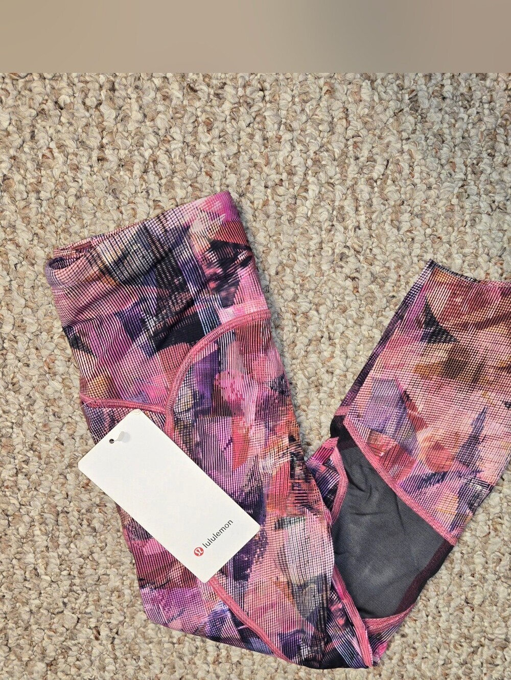 NWT Lululemon On Pace Crop 21" Sun Dazed Multi Pink Sz 2 Women's